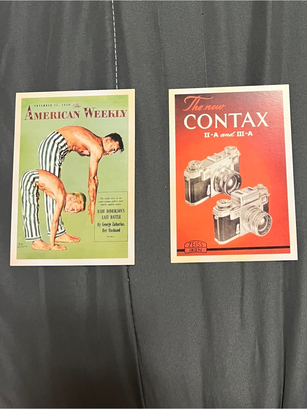 2 Retro Post Cards Colorful Vintage-Inspired